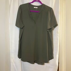 NWOT Pleione by Anthropologie Light Hunter Green Sleeveless Button Down Size XL
